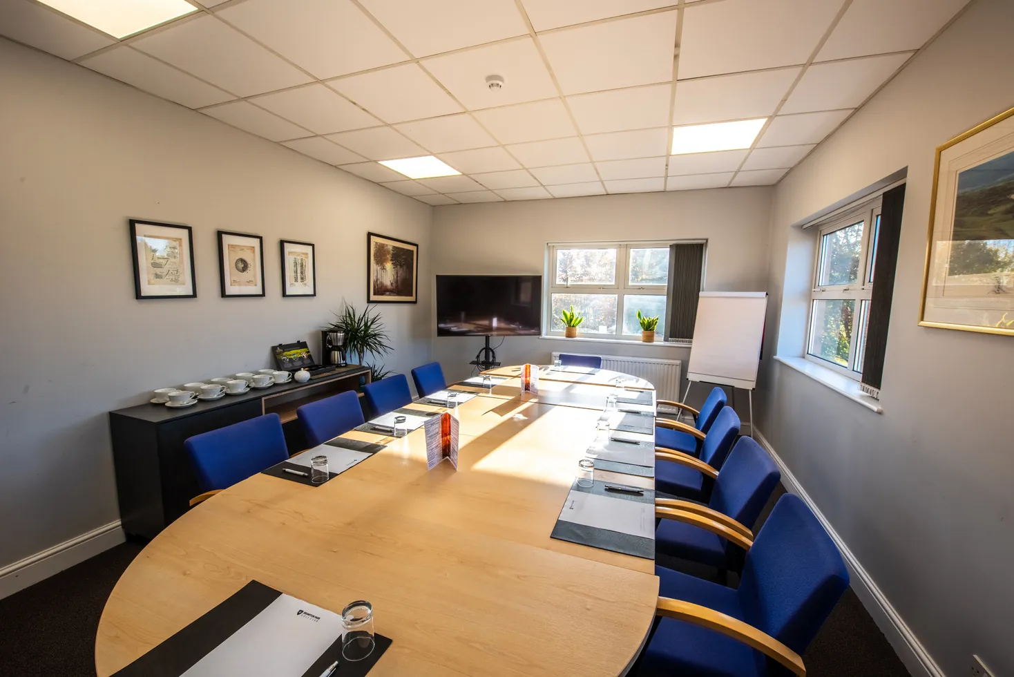 Venue Hire & Events 21 The Boardroom set for a meeting at Brampton Park Golf Club
