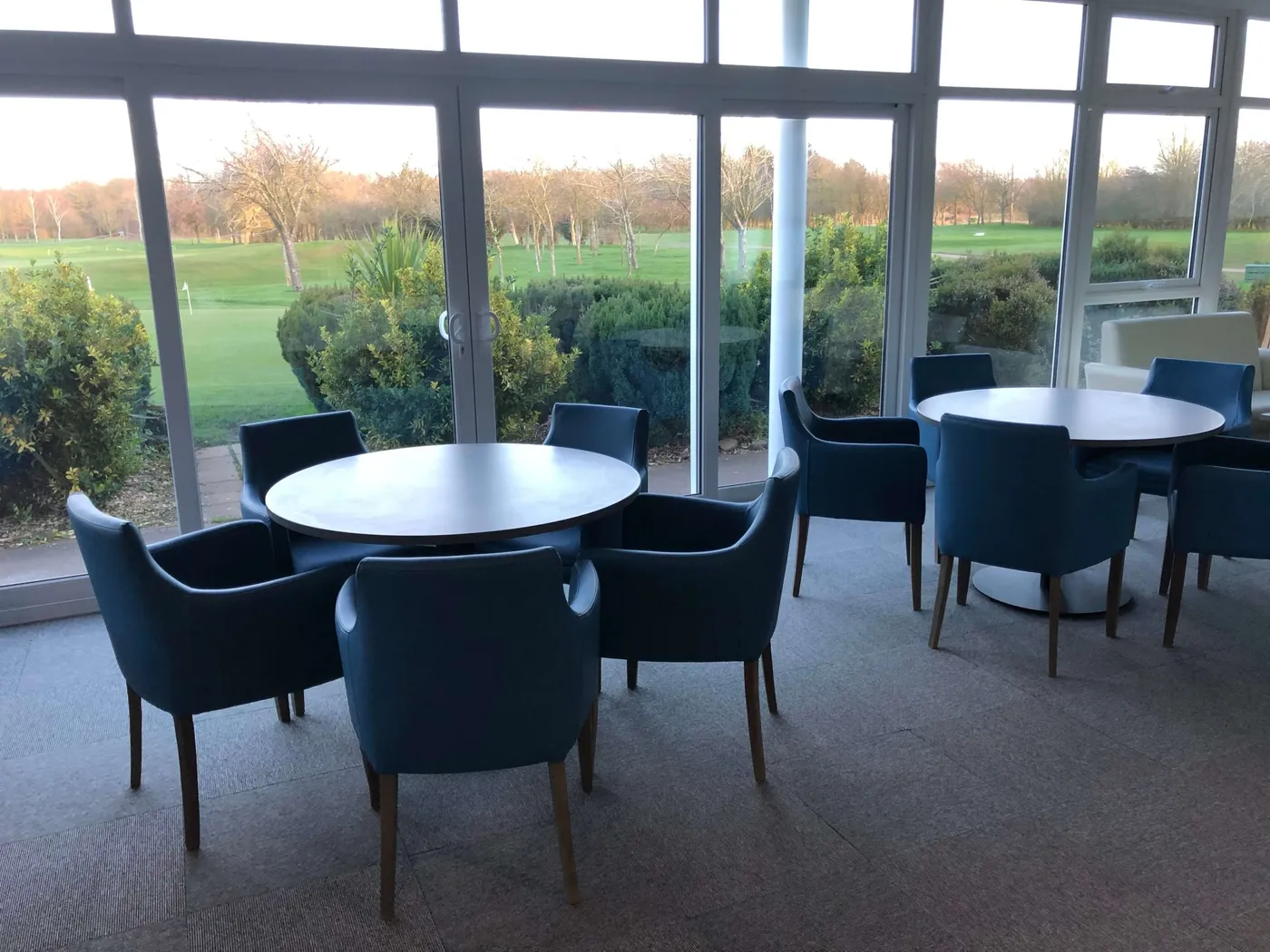 Venue Hire & Events 45 Clubhouse bar lounge with views over the golf course at Brampton Park
