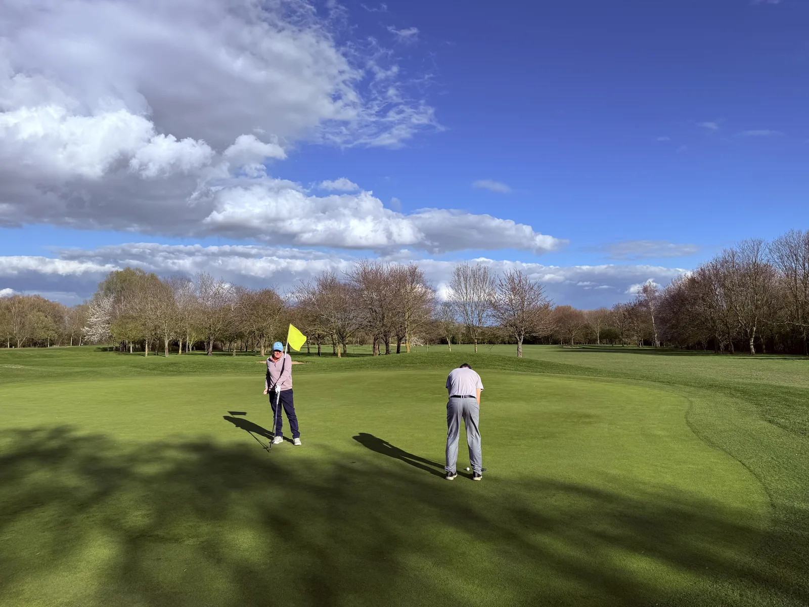 Brampton Park Golf Club 11 Golfers putting out on a green at Brampton Park