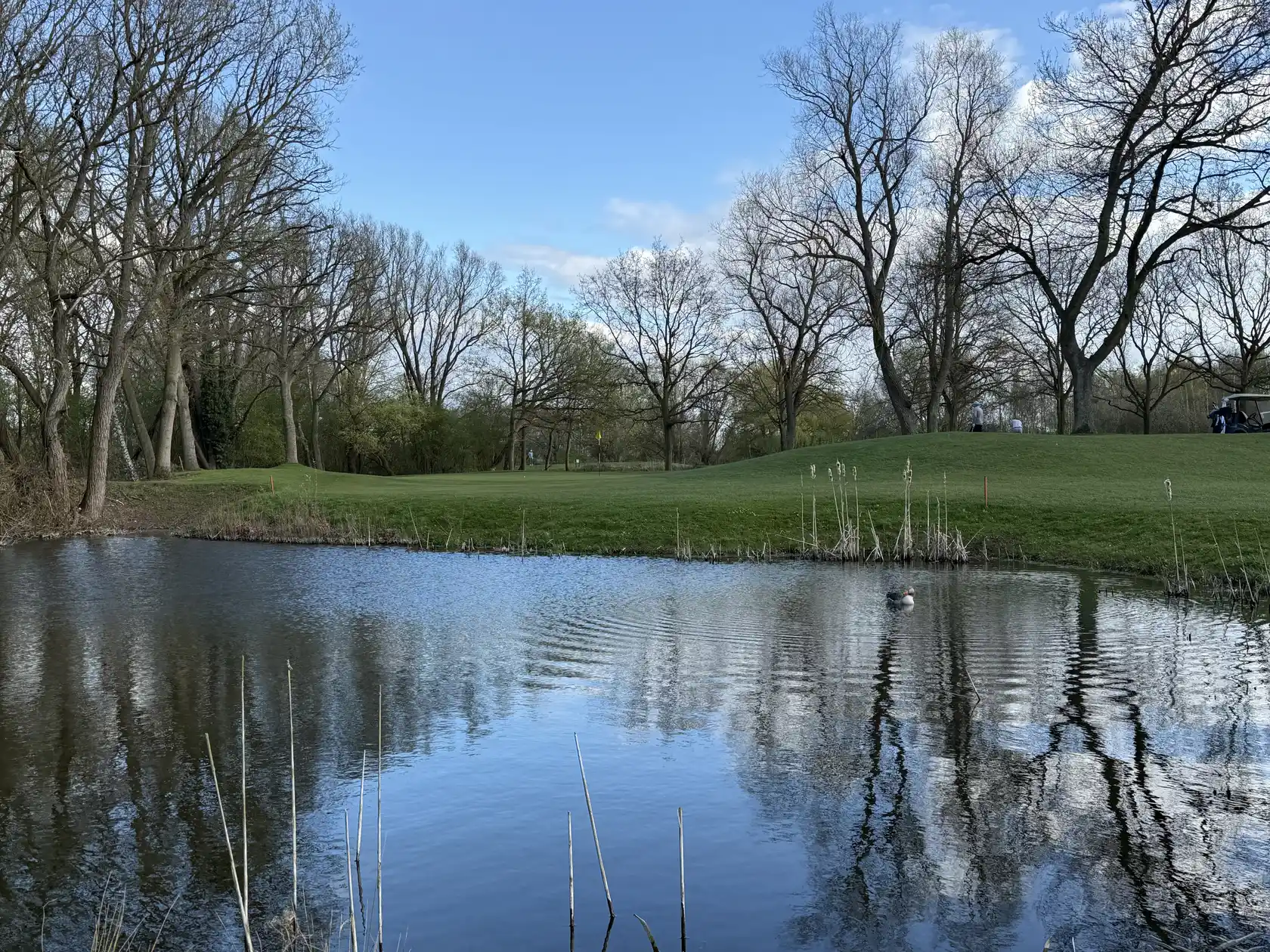 Brampton Park Golf Club 12 Lake reflections on the course at Brampton Park Golf Club