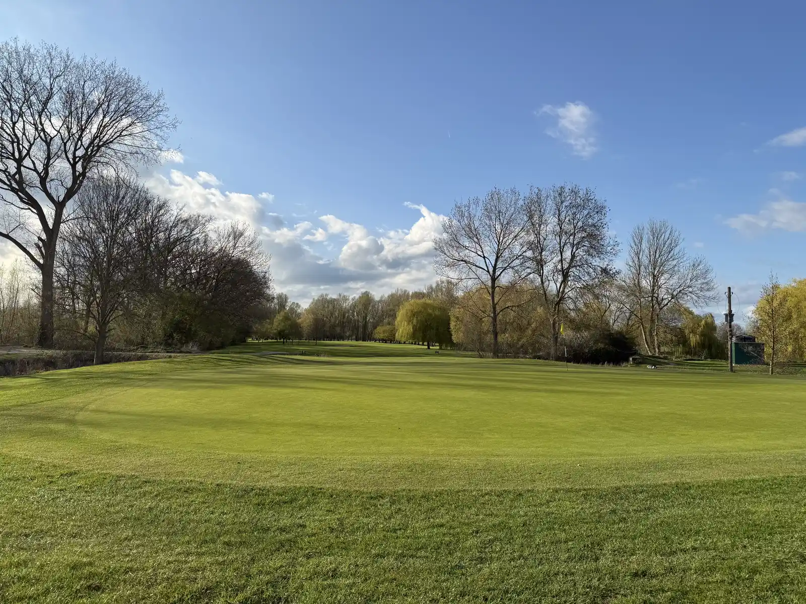 Brampton Park Golf Club 13 Tree-lined approach to a green at Brampton Park