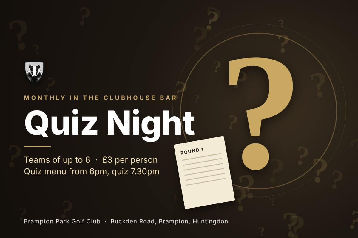 November Quiz Night at Brampton Park Golf Club