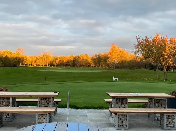 Venue Hire & Events 17 The terrace in autumn at Brampton Park Golf Club