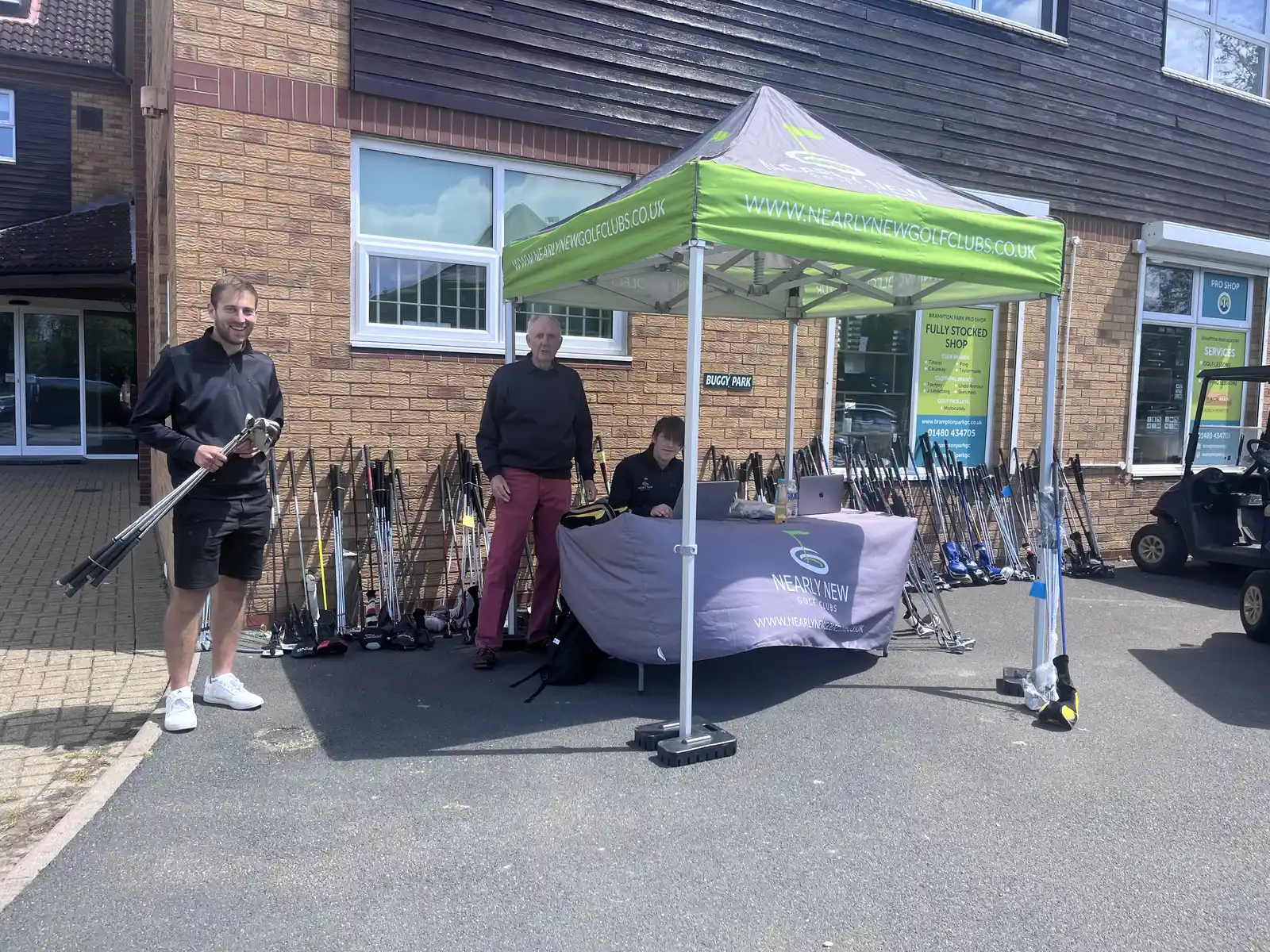 Brampton Park Golf Club 22 Used golf clubs buying day outside the pro shop at Brampton Park Golf Club